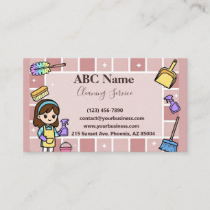 Carte de visite de service de nettoyage de maison