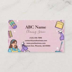 Carte de visite de service de nettoyage de maison