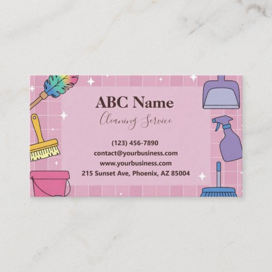 Carte de visite de service de nettoyage de maison (Devant)