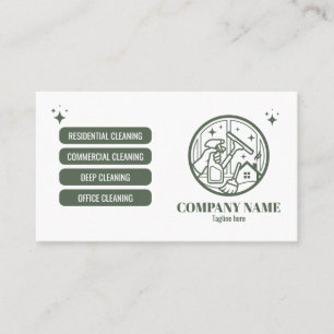 Carte de visite de service de nettoyage profession