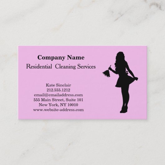 Carte de visite de service de nettoyage profession (Devant)