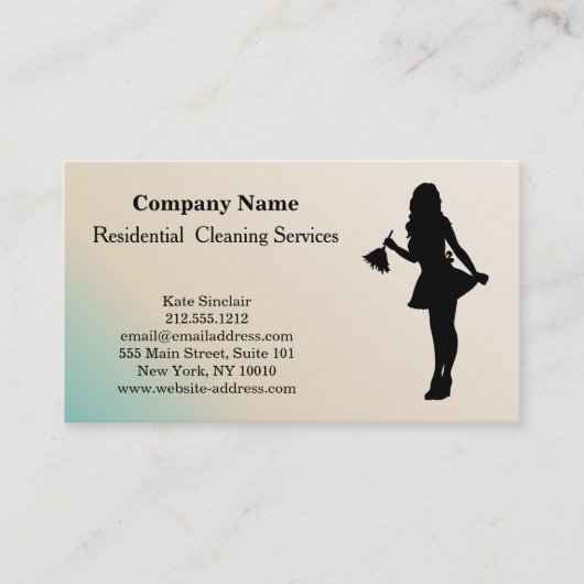 Carte de visite de service de nettoyage profession (Devant)
