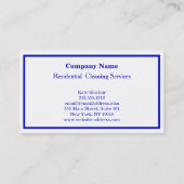 Carte de visite de service de nettoyage profession (Dos)