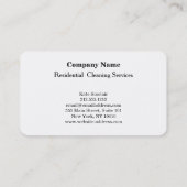 Carte de visite de service de nettoyage profession (Dos)