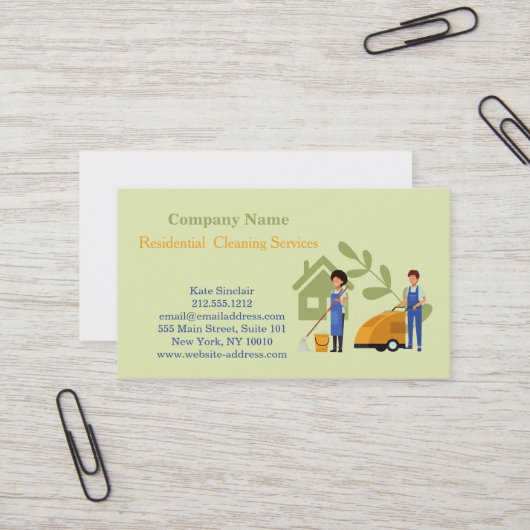 Carte de visite de service de nettoyage profession (Devant/Arrière en situation)