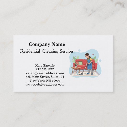 Carte de visite de service de nettoyage profession (Devant)