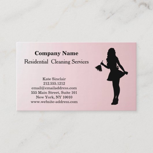Carte de visite de service de nettoyage profession (Devant)