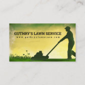 Carte de visite de service de pelouse avec tondeus (Dos)