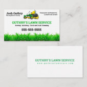 Carte de visite de service de pelouse avec tondeus (Devant / Derrière)