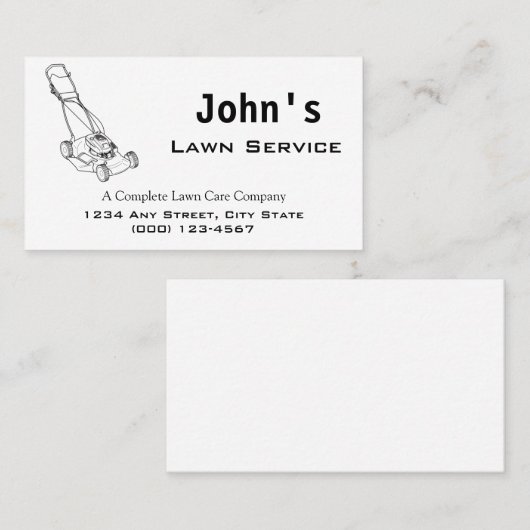 Carte de visite de service de pelouse complet de l (Devant / Derrière)
