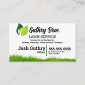 Carte de visite de service de pelouse verte et bla (Devant)