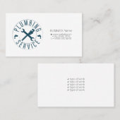 Carte de visite de service de plomberie (Devant / Derrière)