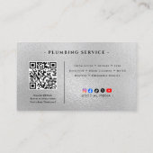 Carte de visite de service de plomberie profession (Dos)