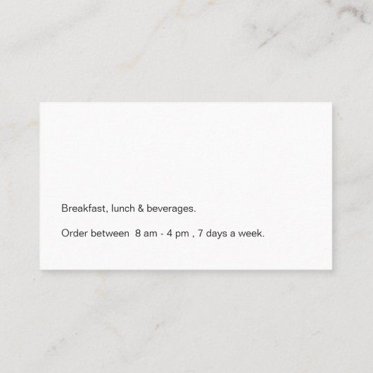 Carte de visite de service de restauration (Dos)