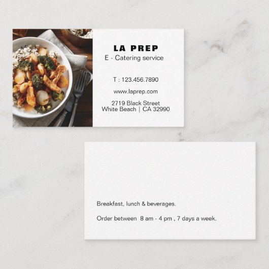 Carte de visite de service de restauration (Devant / Derrière)