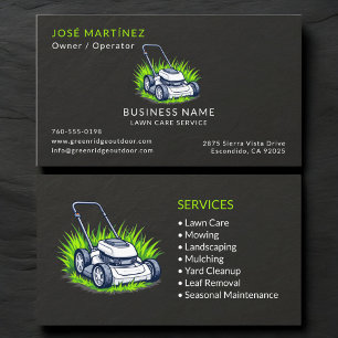 Carte de visite de service de soins de pelouse en