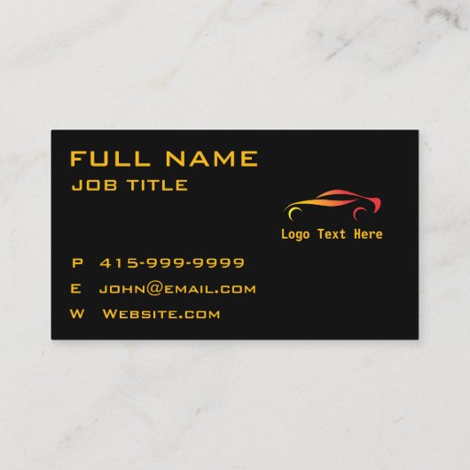 carte de visite de service de voiture (Dos)