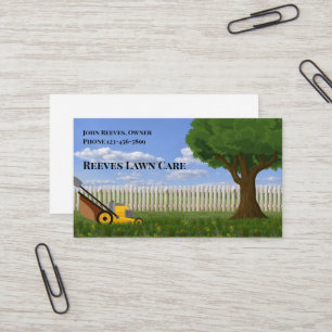 Carte de visite de service d'entretien de pelouse 