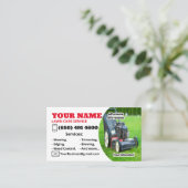 Carte de visite de service d'entretien de pelouse (Debout devant)