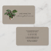 Carte de visite de service Plante design d'intérie (Devant / Derrière)