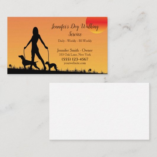 Carte de visite de service professionnel pour chie (Devant / Derrière)