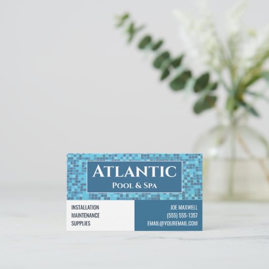 Carte de visite de service Spa de piscine (Debout devant)