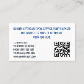 Carte de visite de service Spa de piscine (Dos)