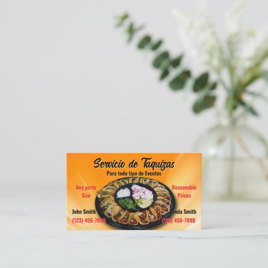 Carte de visite de service Taco (Debout devant)