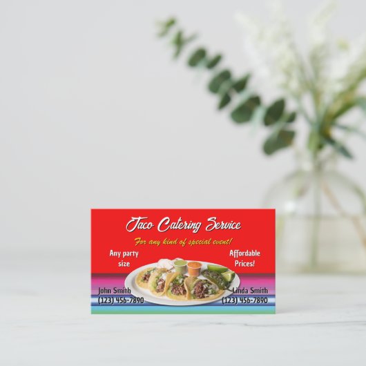 Carte de visite de service Taco (Debout devant)