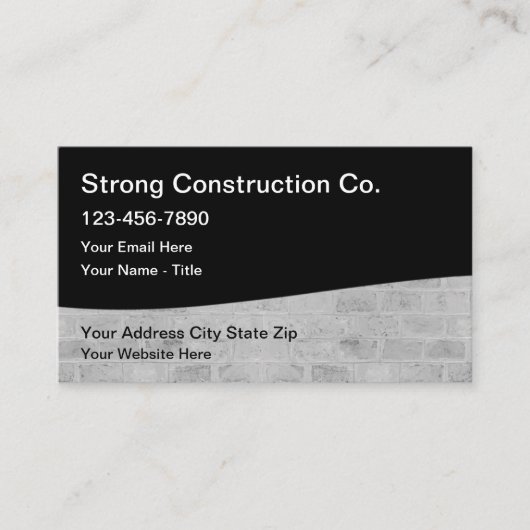 Carte de visite de services de construction robust (Devant)