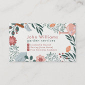 Carte de visite de services de jardin floral (Devant)