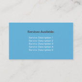 Carte de visite de services de peinture de peintre (Dos)