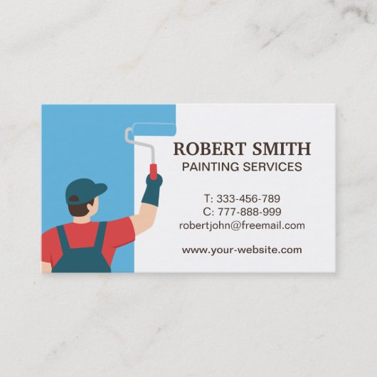 Carte de visite de services de peinture de peintre (Devant)