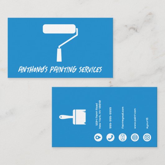 Carte de visite de services de peinture minimalist (Devant / Derrière)