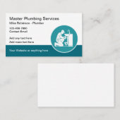 Carte de visite de services de plomberie moderne e (Devant / Derrière)