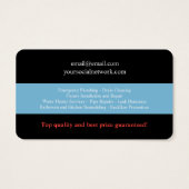Carte de visite de services de plomberie professio (Dos)