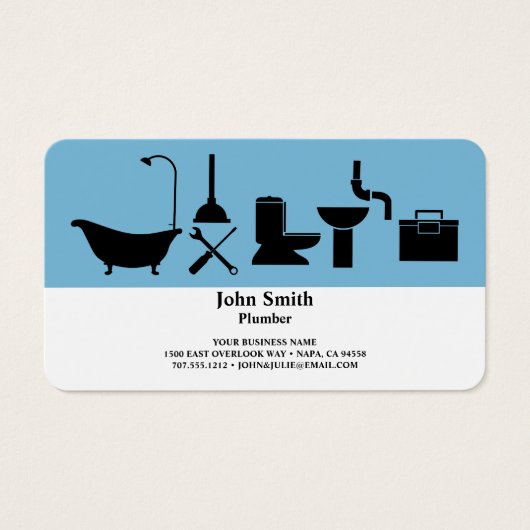 Carte de visite de services de plomberie professio (Devant)