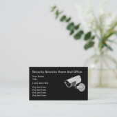 Carte de visite de services de sécurité avec camér (Debout devant)