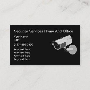 Carte de visite de services de sécurité avec camér
