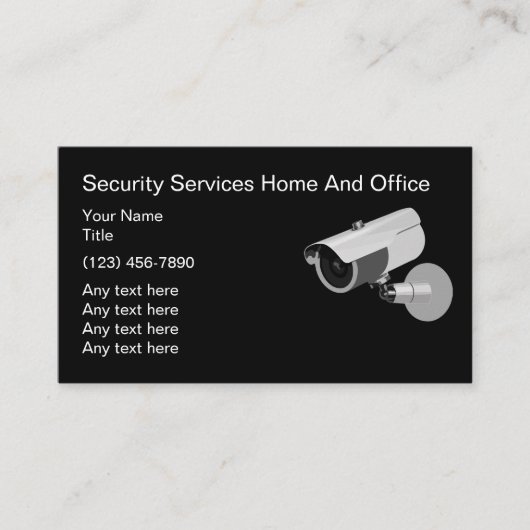Carte de visite de services de sécurité avec camér (Devant)