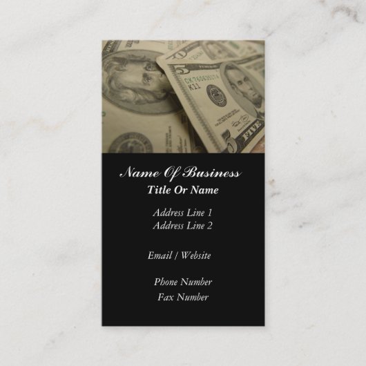 Carte de visite de services financiers (Devant)