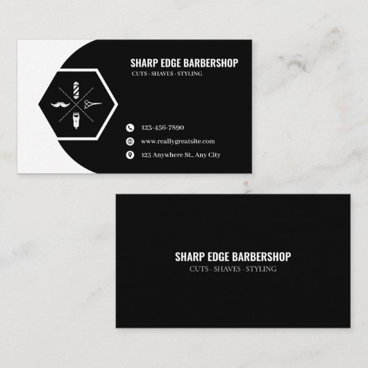 Carte de visite de Sharp Edge Barbershop (Devant / Derrière)
