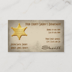 Carte de visite de shérif
