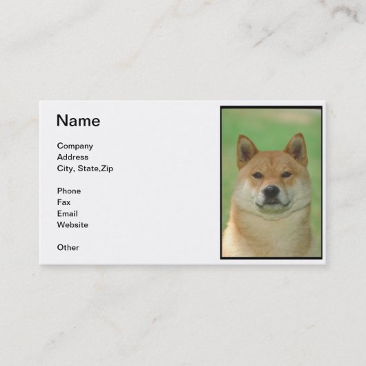 Carte de visite de Shiba Inu (Devant)