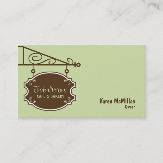 Carte de visite de signalisation du magasin - Vert (Devant)