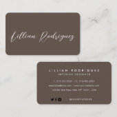 Carte de visite de signature Brown professionnel m (Devant / Derrière)