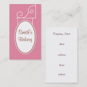 Carte de visite de signes rose vintage (Devant / Derrière)