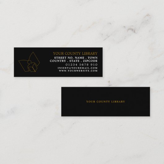 Carte de visite de Signet de bibliothèque unique B (Devant / Derrière)
