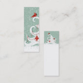 Carte de visite de signet de Noël blanc (Devant / Derrière)