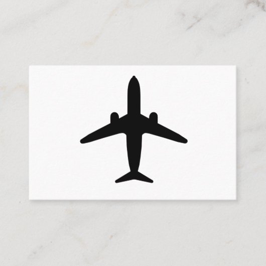 Carte de visite de silhouette d'avion noir (Devant)
